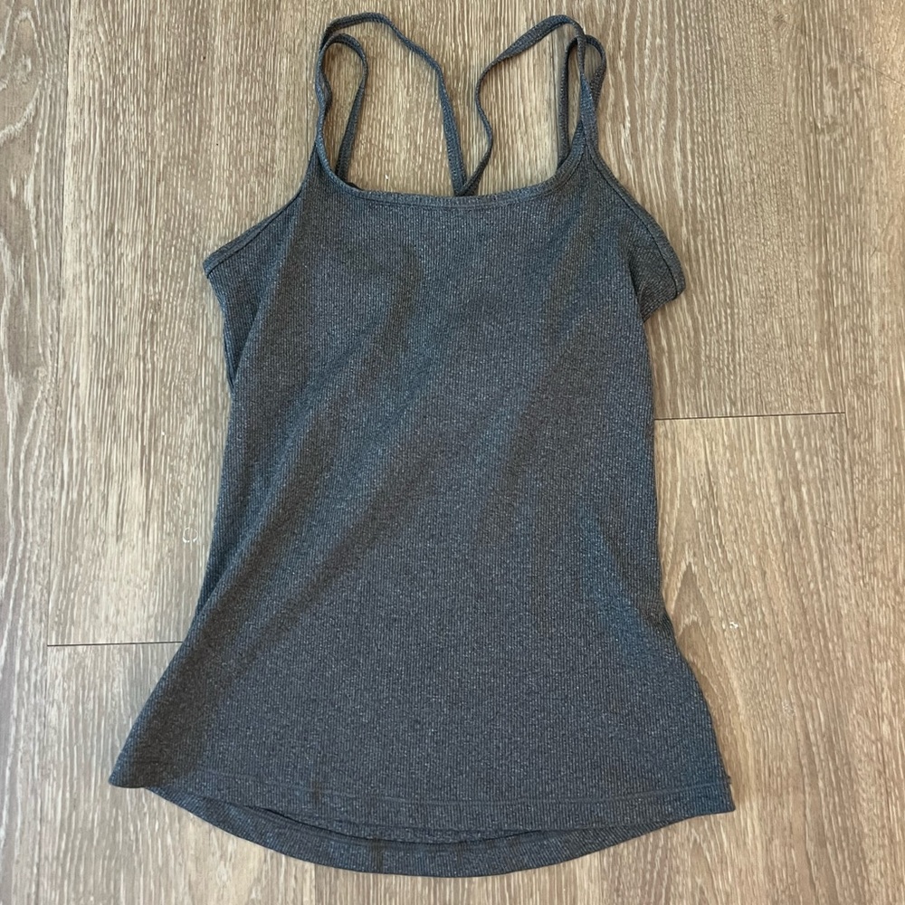 Gray workout athletic top